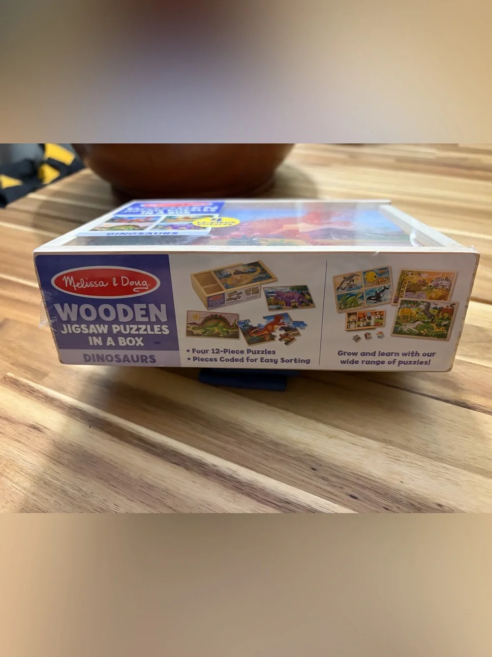 NWT: Melissa & Doug Puzzle Dinosaurs 4 12-Piece Puzzles Box Gift Ages 3+